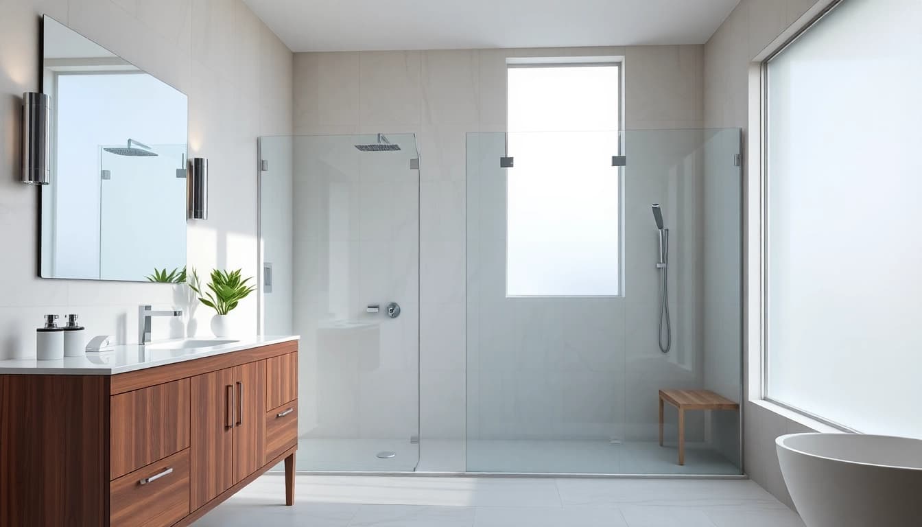 Admire elegant showers au designed for luxury and relaxation in modern bathrooms.