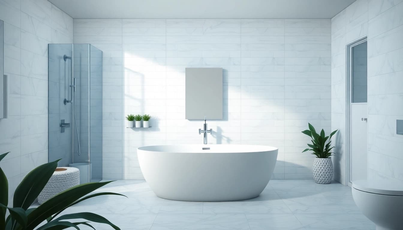 Elegante sonni Duschkabine in modernem Badezimmer mit minimalistischer Gestaltung.