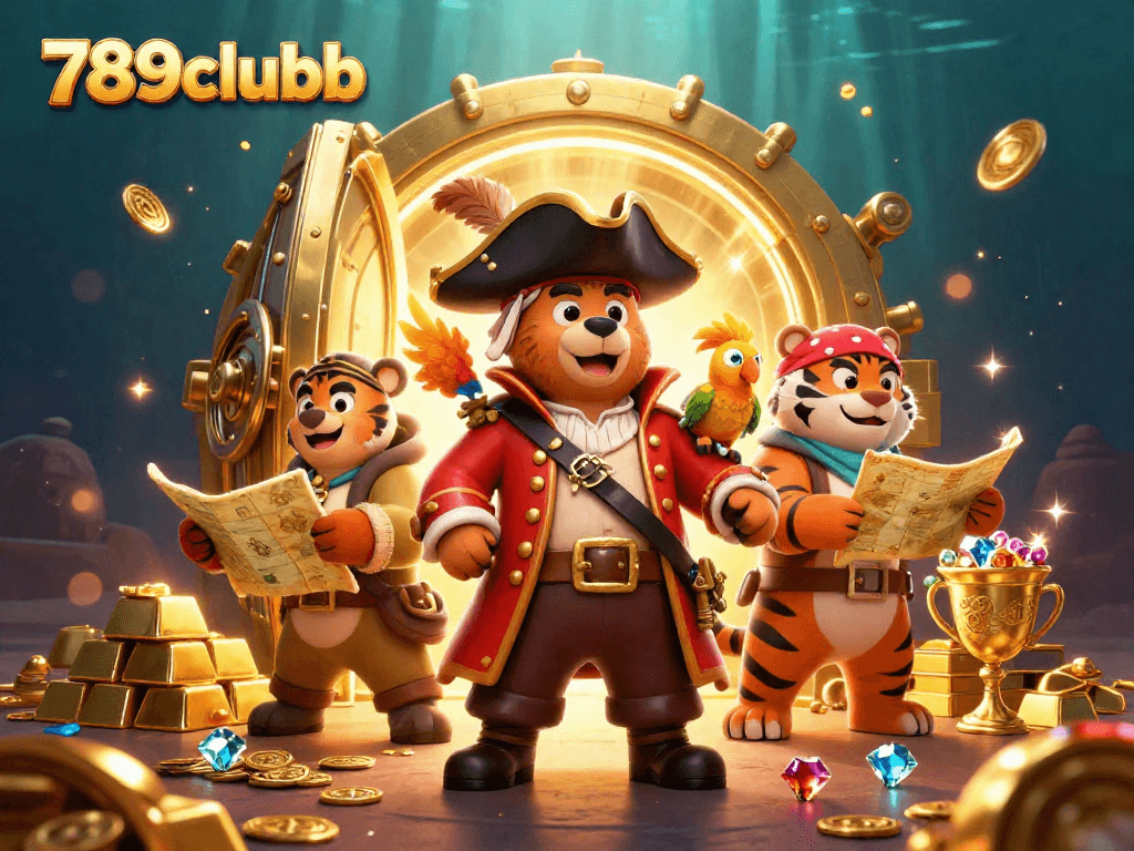 Engage in thrilling games at 789clubb with a vibrant pirate scene featuring rich treasures.