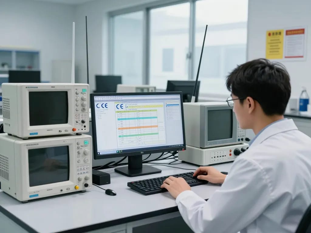 CE certification compliance testing in a professional EMC laboratory with advanced technology and precision.