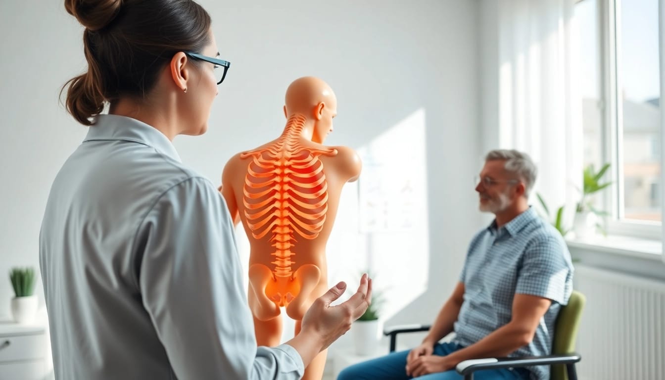 Learn effective back pain solutions with a physiotherapist in a modern clinic setting.
