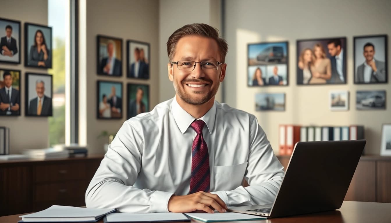 Clearwater truck accident lawyer consulting with a client in a professional office.