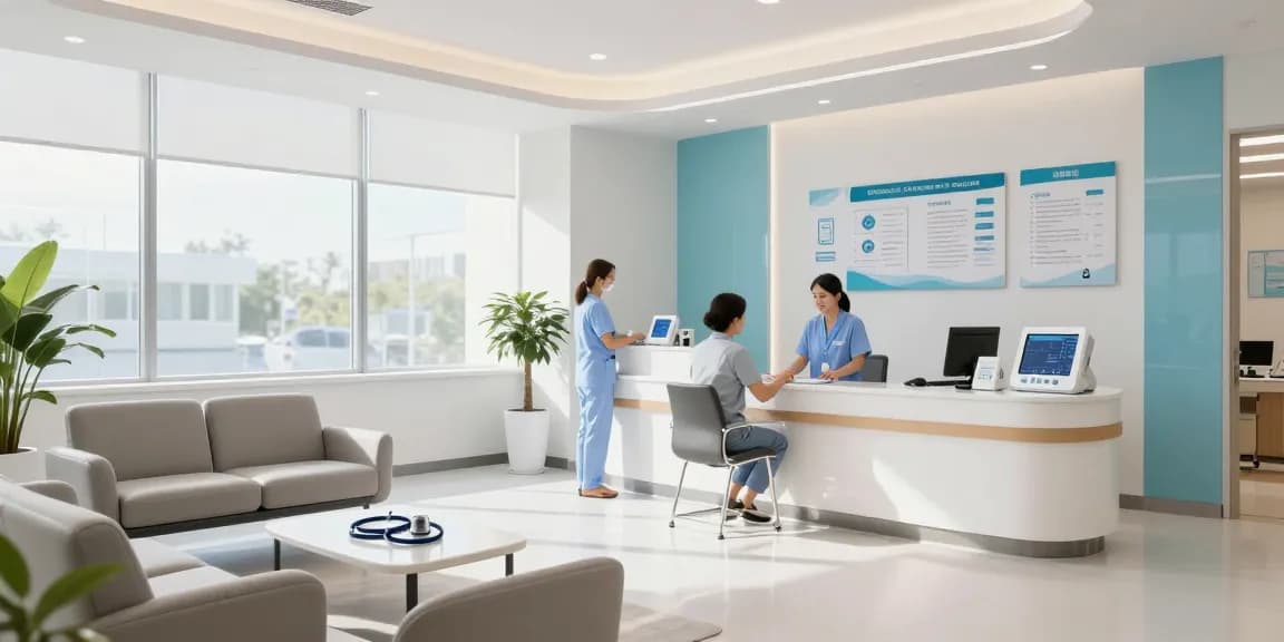lux8 medical services and patient care at a modern clinic, featuring professional healthcare providers in a welcoming environment.