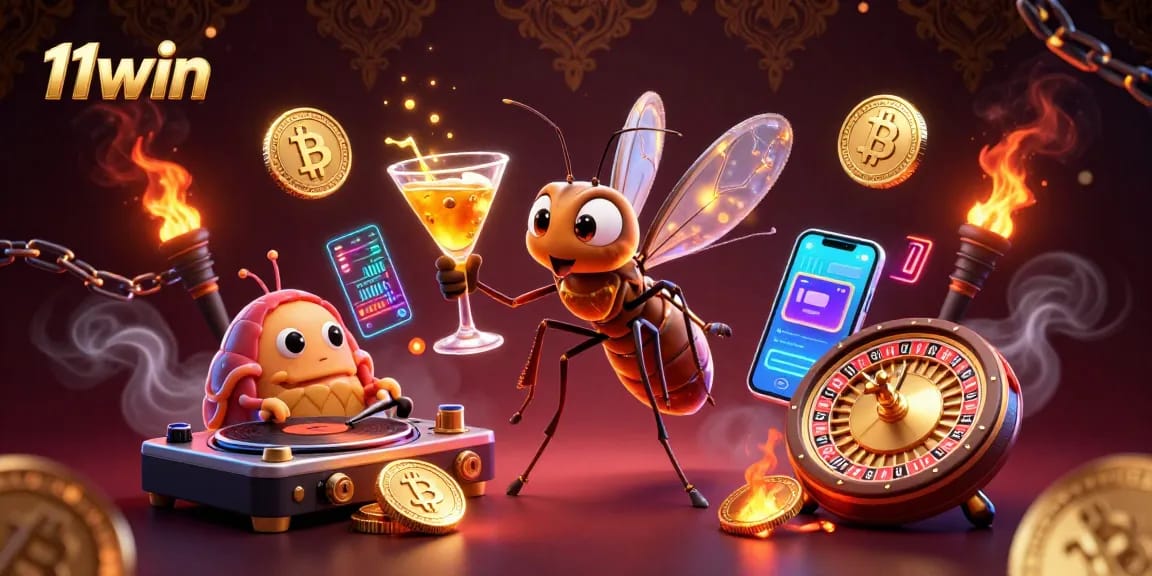 Engage with thrilling casino action at 11win with a lively 3D character scene.