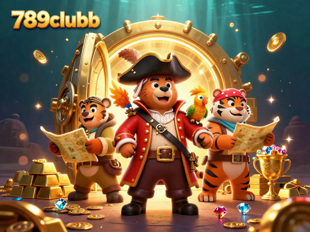 Engage in thrilling games at 789clubb with a vibrant pirate scene featuring rich treasures.