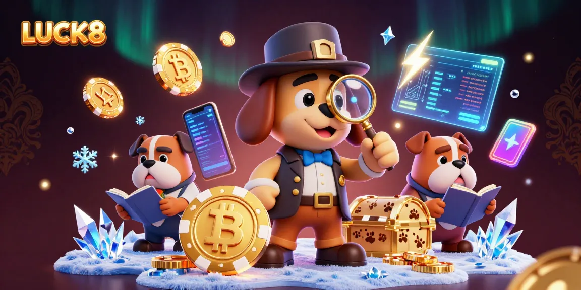Engage in thrilling gameplay at LUCK8, where detectives and treasures abound in this vibrant casino scene.