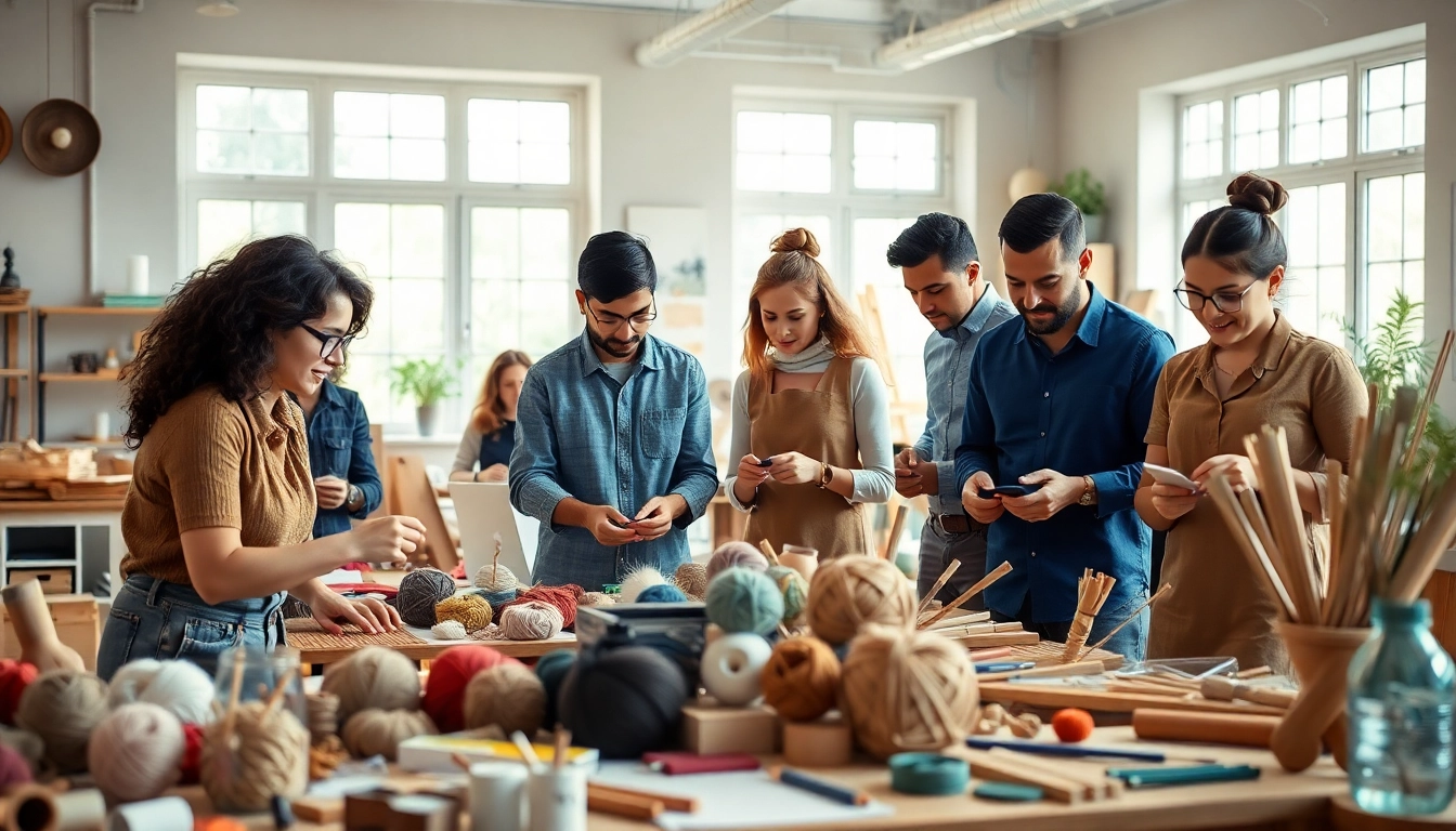 Engaging craft training programs where participants collaborate and create in a bright workshop.