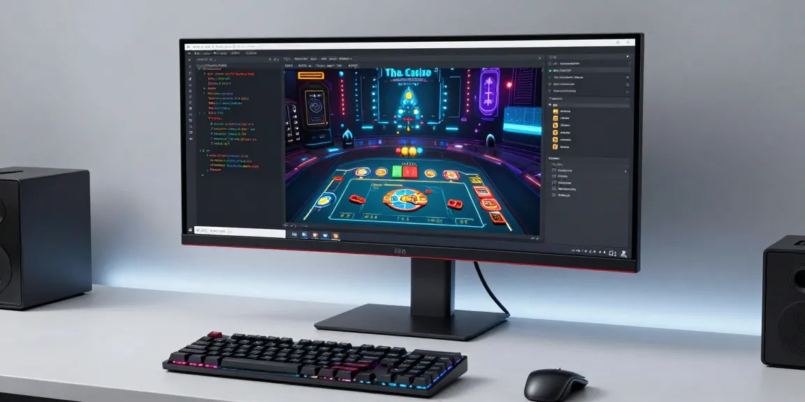 Tha casino gaming application development in a modern tech workspace.