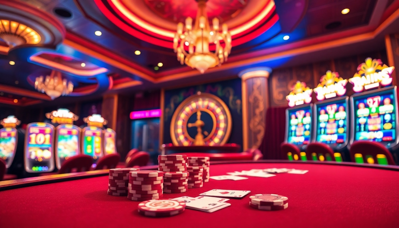 Experience an exhilarating PG88 gaming atmosphere with vibrant casino tables and exciting slot machines.