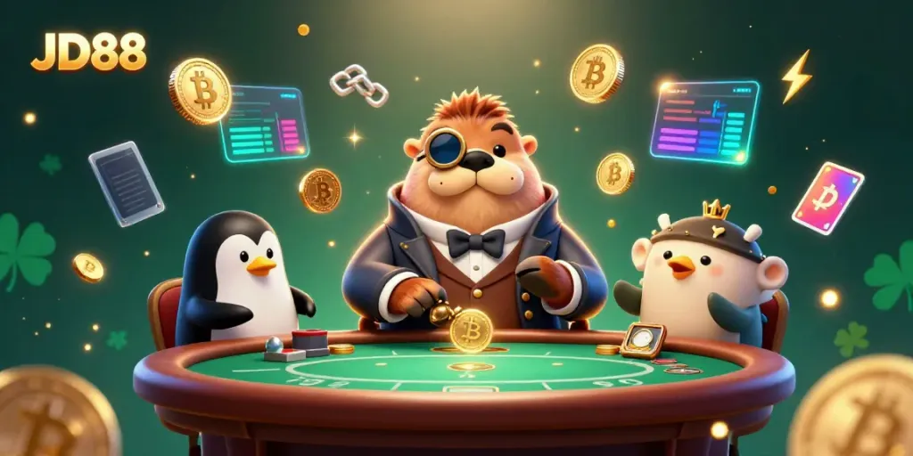 Experience thrilling gameplay at JD88 with a jolly walrus, sophisticated dealer, and a bluffing pufferfish.