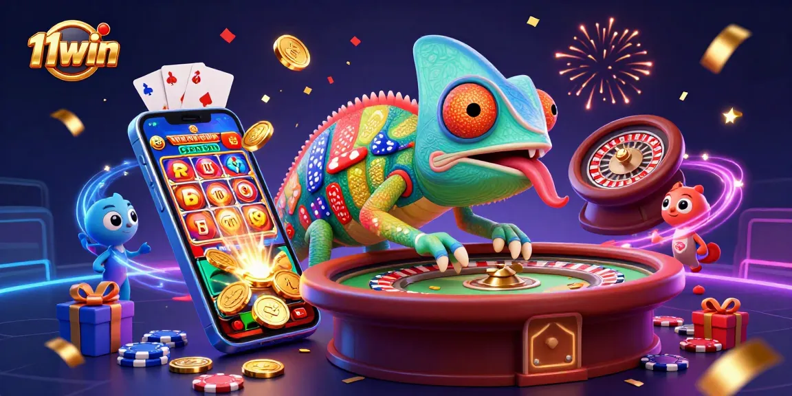 Engage with the exciting world of 11win casino gaming featuring a vibrant chameleon owner.