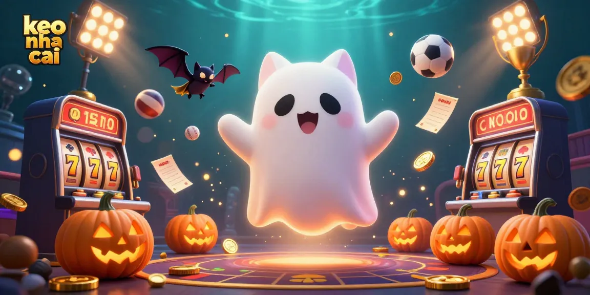 Engage with keo nha cai strategies in a vibrant haunted casino with lively characters and dynamic sports betting elements.