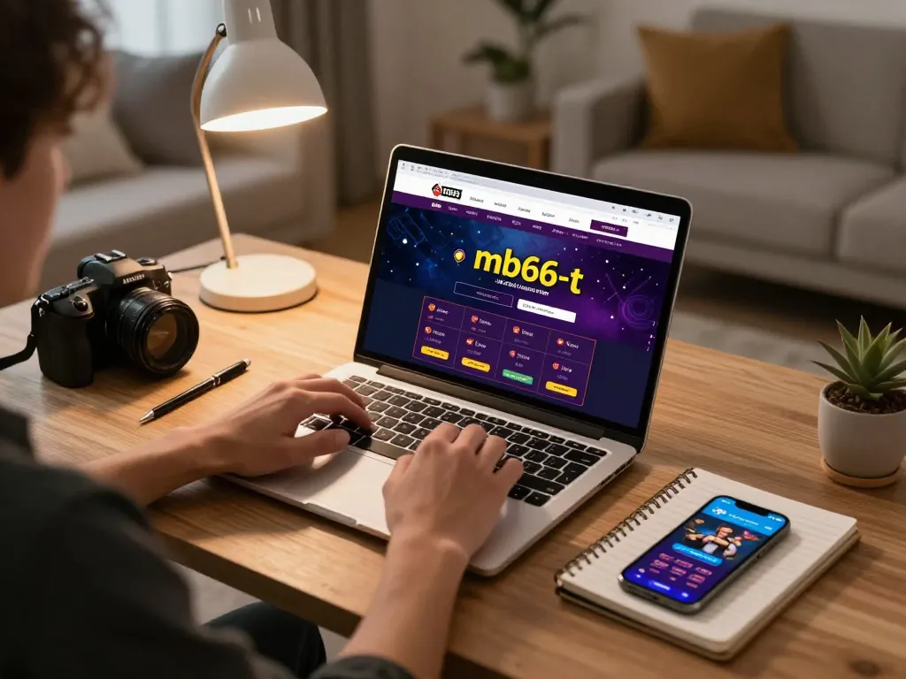 Engaging user on mb66-t platform from a modern home gaming setup with betting strategy notes.
