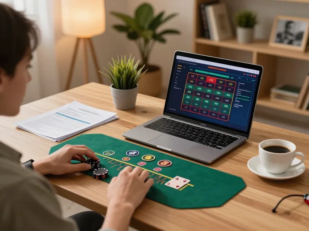 Player enjoying a live blackjack game on their tablet at home, engaging with 77789vip.