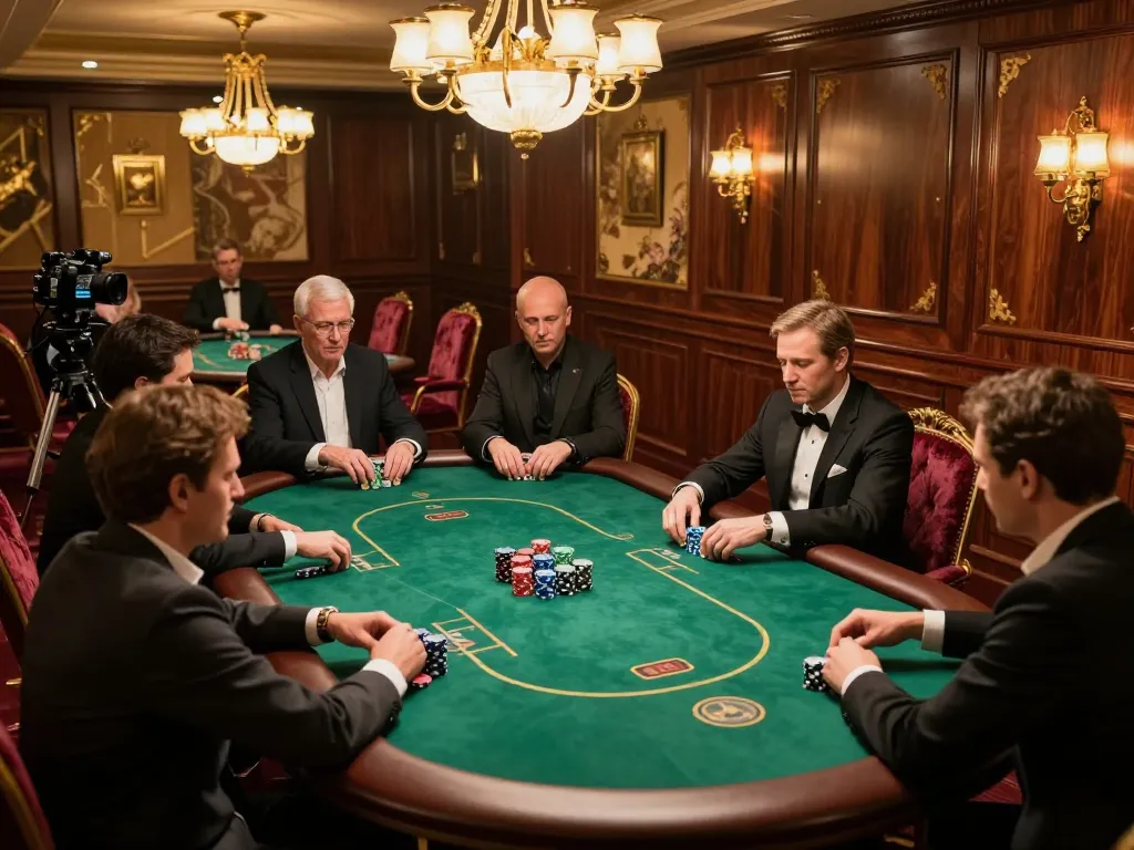 Players engaging in high-stakes poker at FC88's exclusive high-roller room.