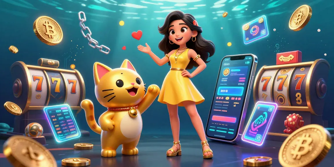 Engage with 789club's vibrant casino scene featuring a cheerful player and a lucky cat amidst floating coins and game elements.
